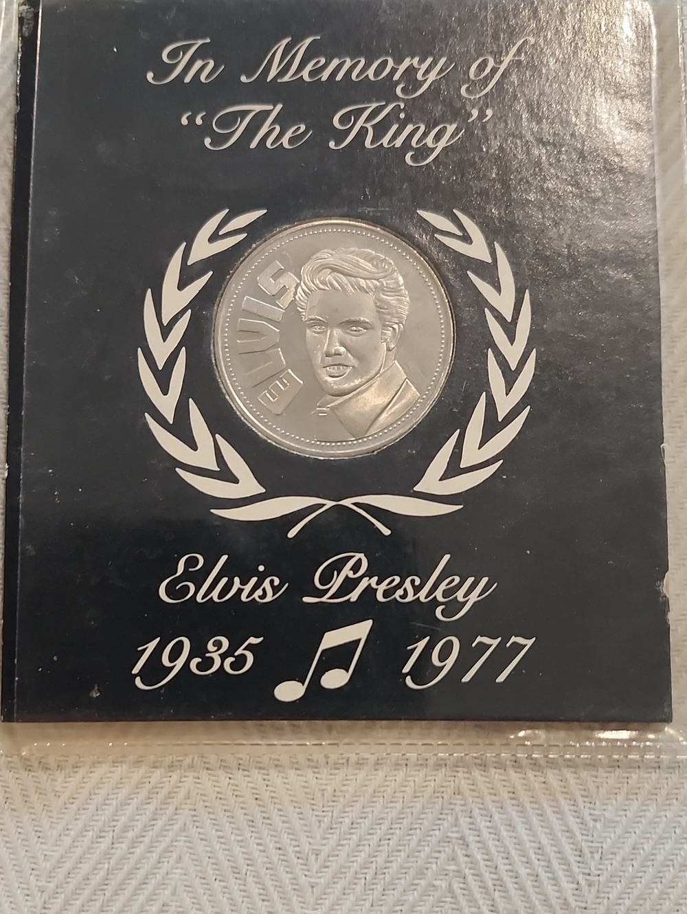 Collectable Black Elvis Presley Commemorative Minted Medallion Coin